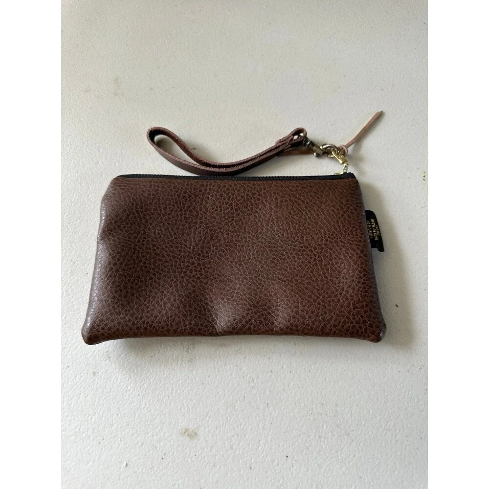 Sandy Feet Hawaii Handmade Mini Blackout Banana Leaf Vegan Leather Zipper Clutch